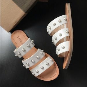 Embellished slide sandals